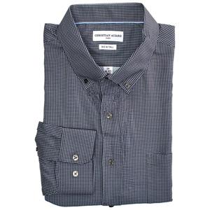 Mens Big & Tall Christian Aujard Checkered Dress Shirt - Black alternate view