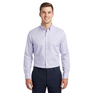Mens Christian Aujard Fitted Plaid Dress Shirt - Purple Plaid
