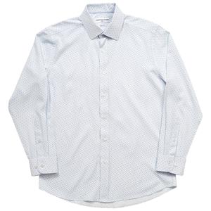 Mens Christian Aujard Slim Fit Diamonds Dress Shirt - White/Blue