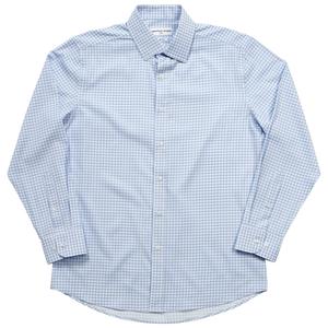 Mens Christian Aujard Slim Fit Plaid Dress Shirt - White/Blue