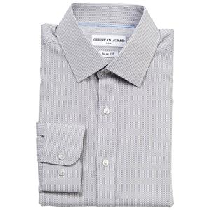 Mens Christian Aujard Slim Fit Geometric Dress Shirt-White/Black alternate view