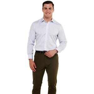 Mens Christian Aujard Slim Fit Plaid Dress Shirt - Blue/Sand alternate view
