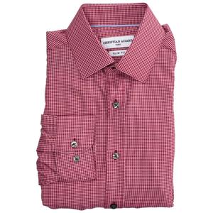 Mens Christian Aujard Slim Fit Stretch Dress Shirt - Burgundy