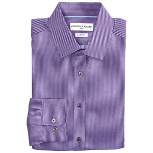 Mens Christian Aujard Slim Fit Geometric Dress Shirt - Purple alternate view