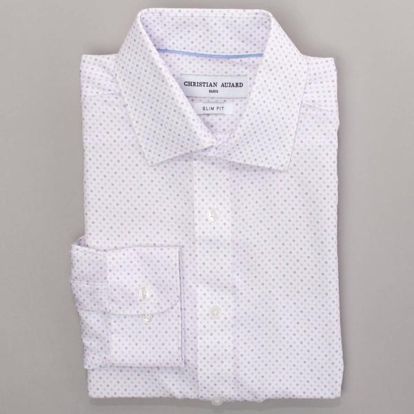 Mens Christian Aujard Slim Stretch Dress Shirt - Purple Geo