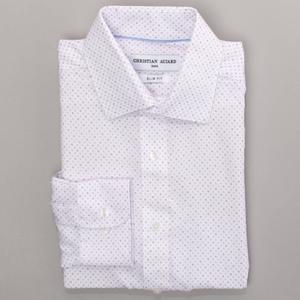 Mens Christian Aujard Slim Stretch Dress Shirt - Purple Geo