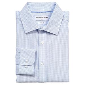 Mens Christian Aujard Slim Fit Stretch Dress Shirt - Blue Dot