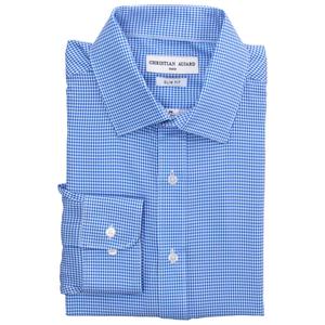 Mens Christian Aujard Slim Fit Gingham Dress Shirt - Blue alternate view