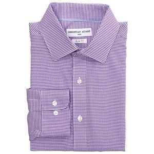 Mens Christian Aujard Slim Fit Gingham Dress Shirt - Purple