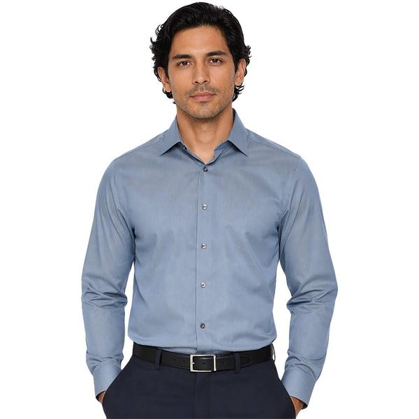 Mens Bill Blass Modern Fit Mint Blue Stripe Dress Shirt
