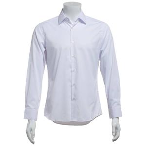 Mens Bill Blass Microfiber Thin Stripe Slim Fit Dress Shirt-White