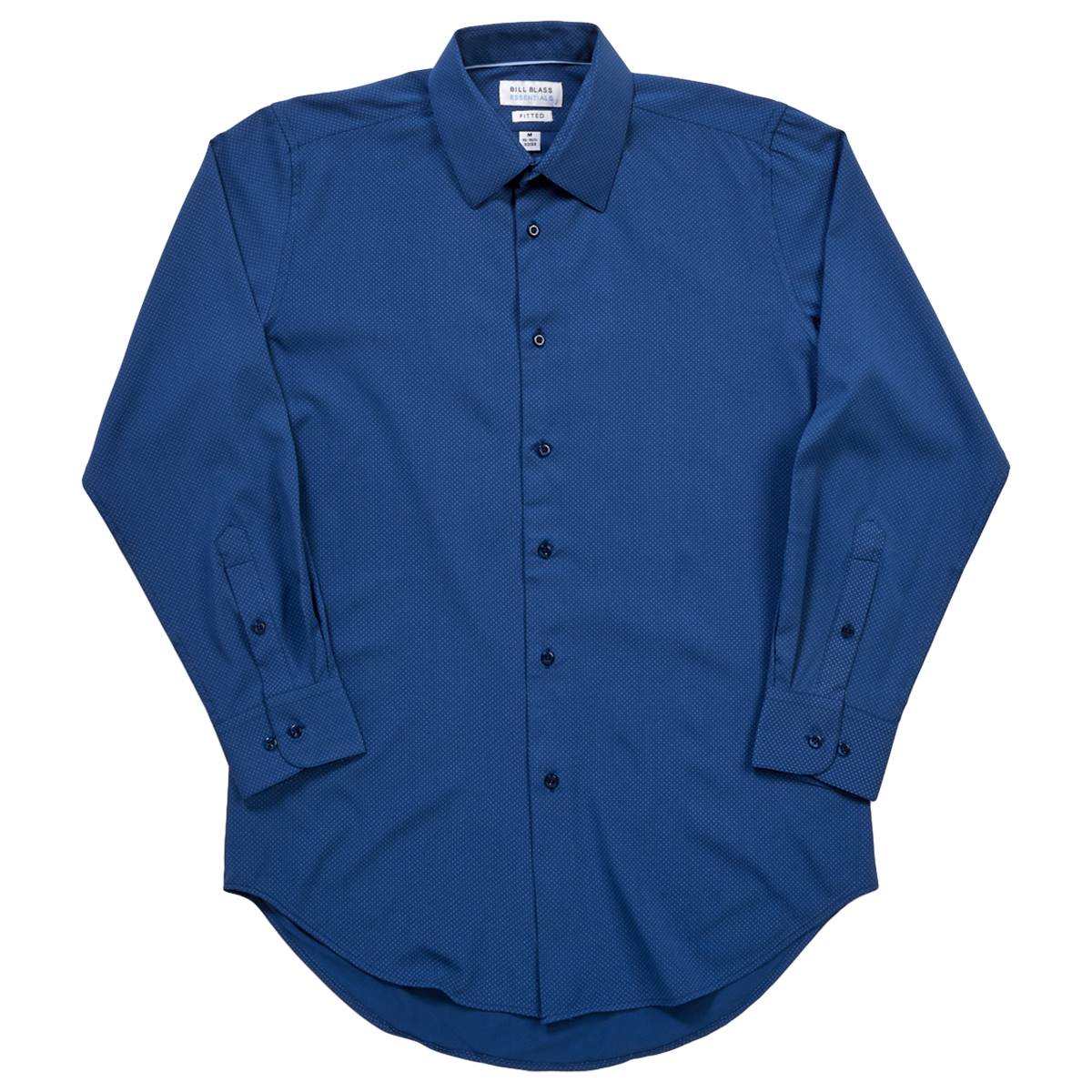 Mens Bill Blass Fitted Dress Shirt - Blue