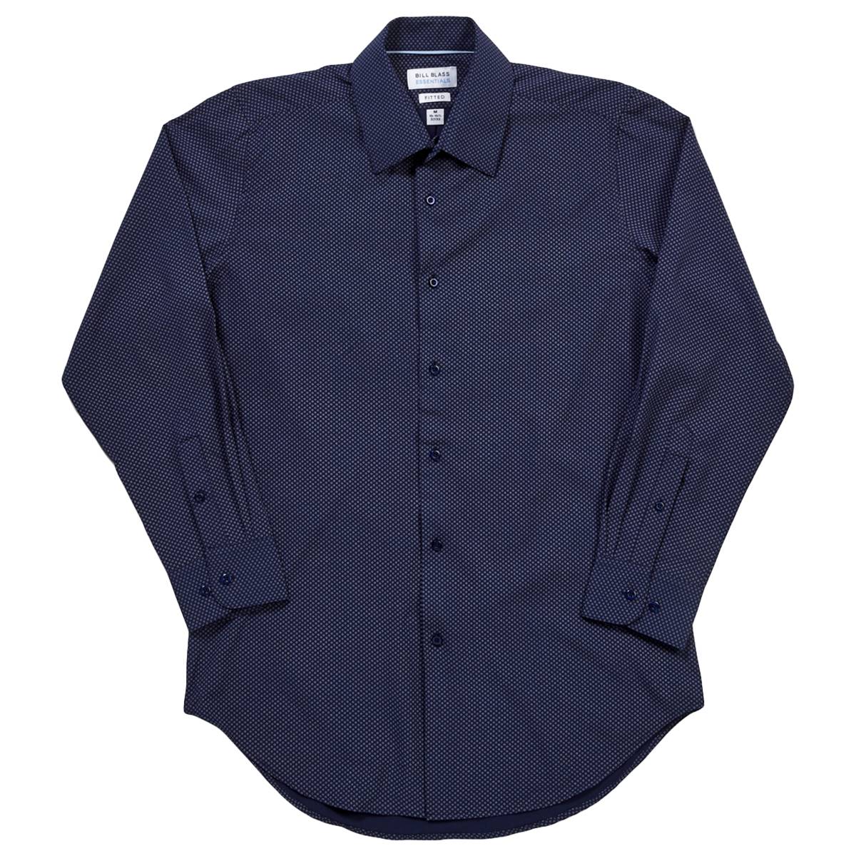 Mens Bill Blass Fitted Dress Shirt - Navy