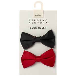 Mens Bergamo New York Essentials 2pk. Bowties - Black/Red