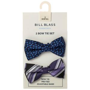 Mens Bill Blass Essentials 2pk. Bowties - Purple/Blue
