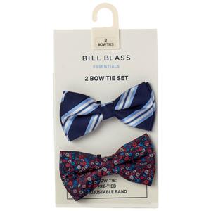 Mens Bill Blass Essentials 2pk. Bowties - Coral/Light Blue