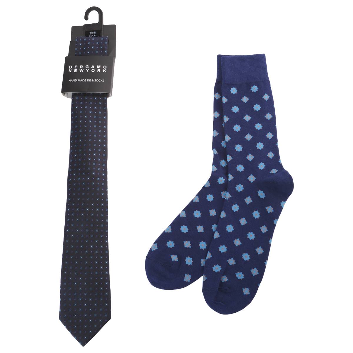 Mens Bergamo Tie/Sock Set - Teal/Navy