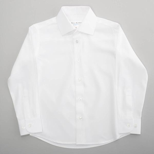 Boys (4-7) Bill Blass Long Sleeve Solid Dress Shirt - White