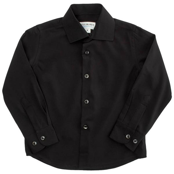 Boys (4-7) Bill Blass Long Sleeve Dress Shirt - Black