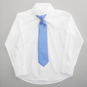 Boys (4-7) Bill Blass Long Sleeve Dress Shirt with Tie - White