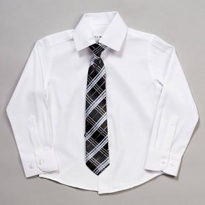 Boys (4-7) Bill Blass Long Sleeve Dress Shirt & Tie Set - White alternate view