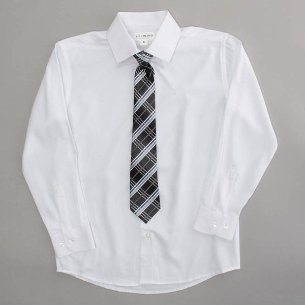Boys (8-20) Bill Blass Dress Shirt & Tie - White/Black