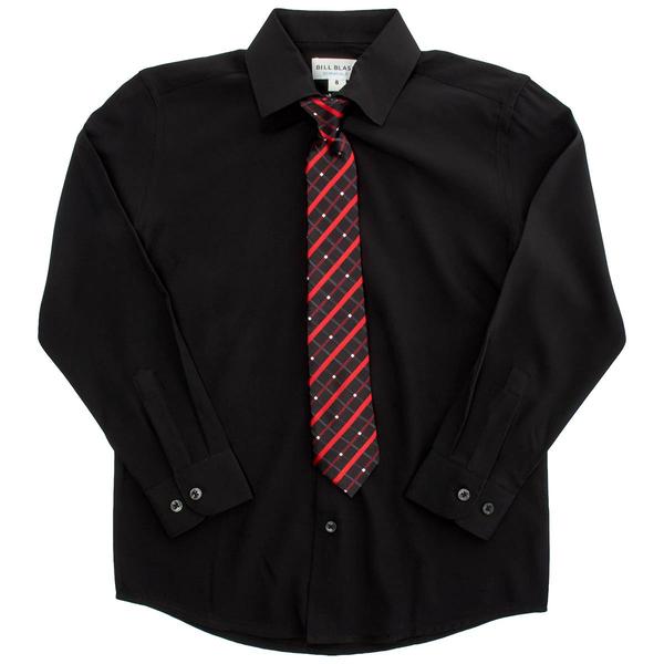 Boys (8-20) Bill Blass Dress Shirt & Tie - Black