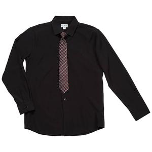 Boys (8-20) Bill Blass Shirt & Tie Set - Black