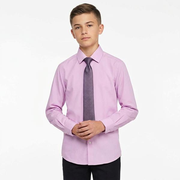 Boys (8-20) Bill Blass Dress Shirt & Tie - Orchid Bloom