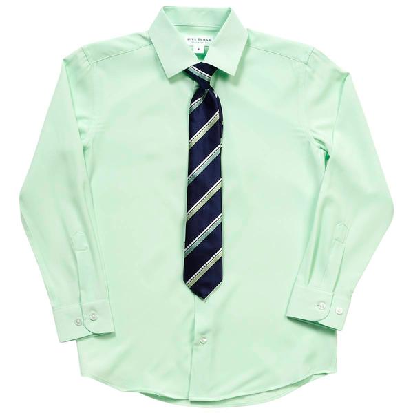 Boys (8-20) Bill Blass Dress Shirt & Tie Set - Patina Green alternate view