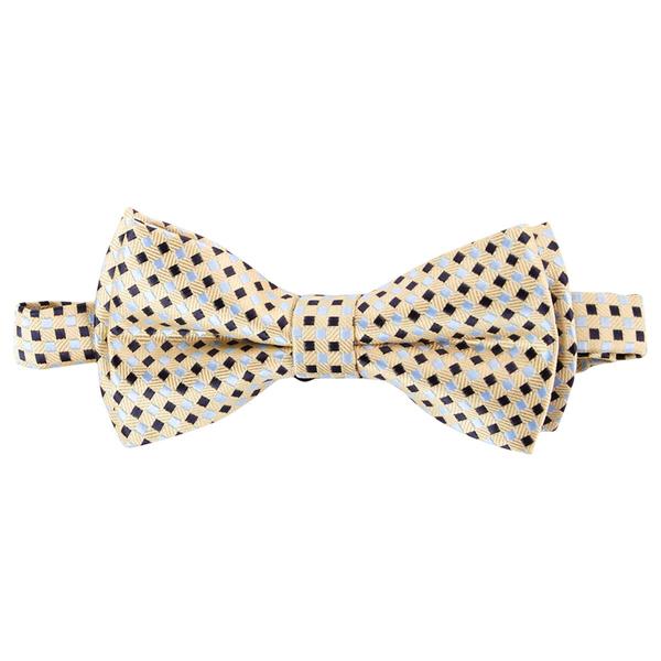 Boys (8-20) Bill Blass Bow Tie - Yellow Checkered