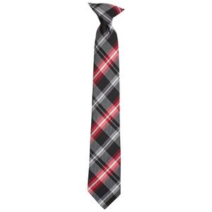 Boys (4-7) Bill Blass Clip On Plaid Tie - Black/Red