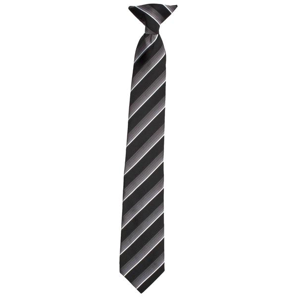 Boys (4-7) Bill Blass Clip on Tie - Black/Grey