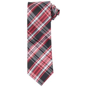 Boys (8-20) Bill Blass Plaid Tie - Red/Black