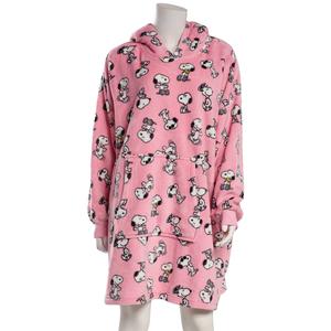 Juniors Peanuts(tm) All Over Print Snoopy Plush Humungo Hoodie- Pink