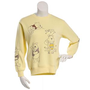 Juniors C-Life Pooh Scenes Front Back Screen Fleece Sweatshirt