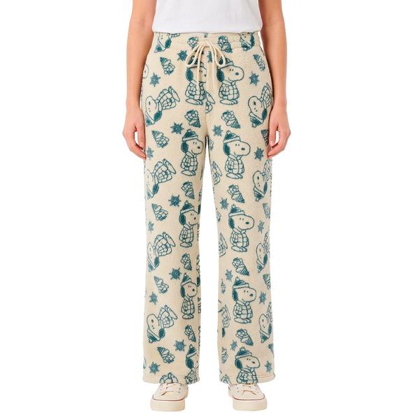 Juniors Peanuts(tm) All Over Snoopy Sherpa Wide Leg Pants alternate view