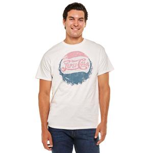 Young Mens Pepsi Cola Short Sleeve Graphic Tee - White