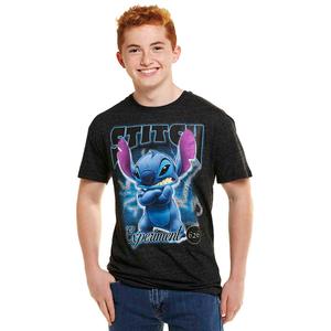 Young Mens Disney Stitch Crew Neck Short Sleeve Graphic Tee
