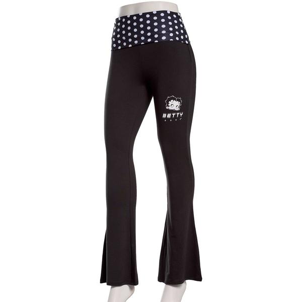 Juniors C-Life Betty Boop Dot Fold Over Waist Flare Pants alternate view