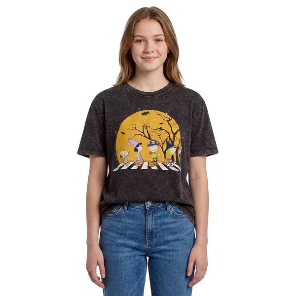 Juniors C-Life Peanuts(tm) Crew Neck Halloween Puff Print Tee alternate view