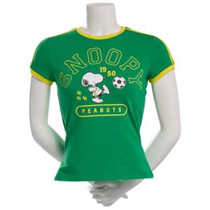 Juniors C-Life Snoopy Soccer Ball Ringer Stripe Baby Tee alternate view
