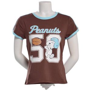 Juniors C-Life Peanuts(tm) Striped Arm Football Ringer Tee alternate view