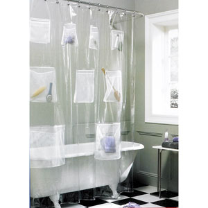 Mesh Pockets Shower Curtain