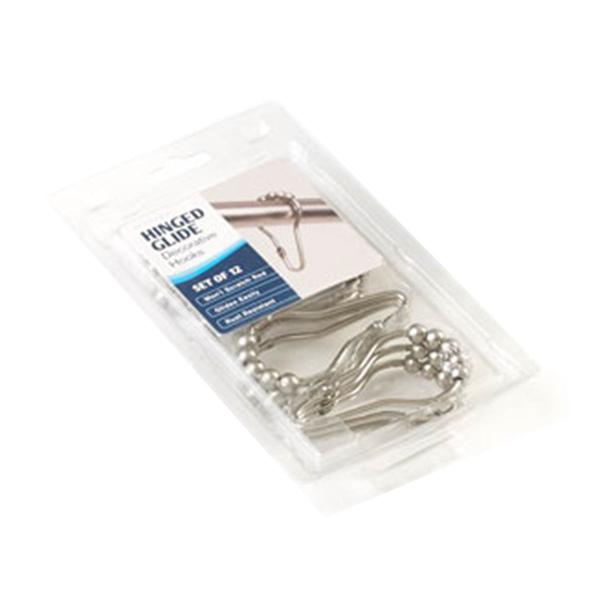 Maytex Hinged Glide Decorative Shower Curtain Hooks