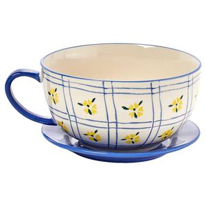 Limonata Plaid Medium Teacup Planter