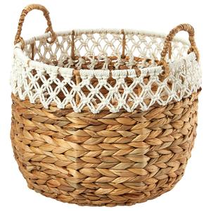 Baum Brothers Small Arrow Weave Water Hyacinth Basket - Natural