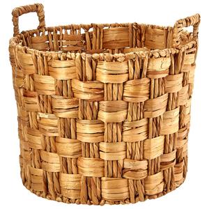 Baum Brothers Large Twist+Flat Weave Water Hyacinth Round Basket