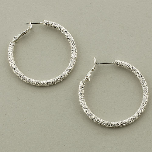 Freedom Nickel Free Clutchless Silver Hoop Earrings