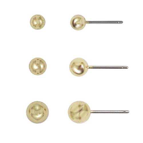 Freedom 3pr. Gold-Tone Ball Stud Earrings